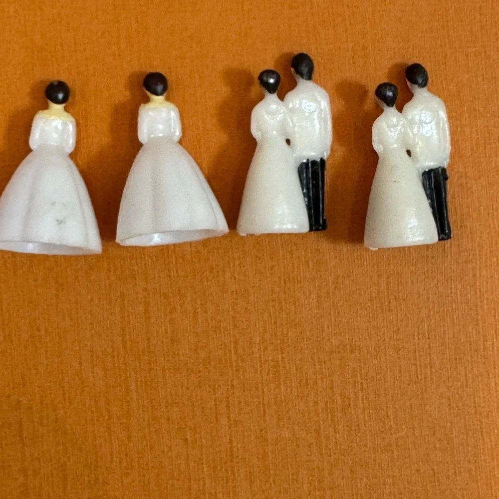 Bride and Groom Cake Toppers - White and Black